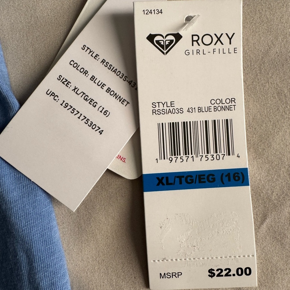 Roxy Sunny Salty Sandy Blue Tee - Picture 3 of 7